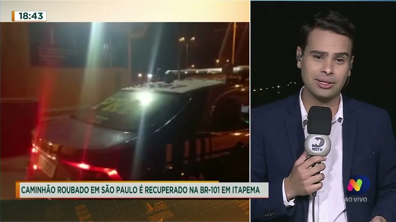 Caminhão roubado em São Paulo é recuperado na BR-101 em Itapema