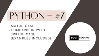 Python Match Case in Python Comparision with Switch Case