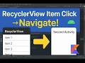 RecyclerView Item Click Navigation Android Studio Tutorial