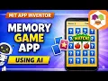 Memory Card Game App in MIT App Inventor Using AI No Code Full Tutorial