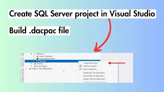 Create an SQL Server project from an existing database and build dacpac file in Visual Studio