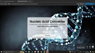 Nucleic Acid Converter Using HTML CSS and JavaScript with Source Code