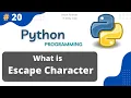 Escape Characters in Python Escape Sequence Python Tutorial Part