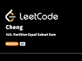 LeetCode 416 Partition Equal Subset Sum