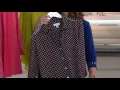 Susan Graver Printed Sheer Chiffon Button Front Sleeve Blouse on QVC
