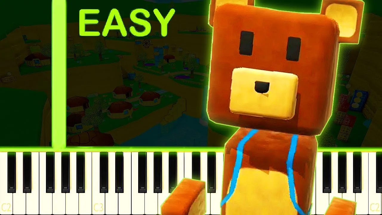 SUPER BEAR ADVENTURE THEME - EASY Piano Tutorial SUPER BEAR ADVENTURE THEME - EASY Piano Tutorial