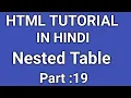 HTML Tutorial in Hindi HTML Nested Table How To Create a Table Inside a Table in HTML Part-19