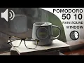 Pomodoro 50 10 Rain Sound on Window - 50 minutes timer x 4 Pomodoro Technique Study Timer 4 Hours