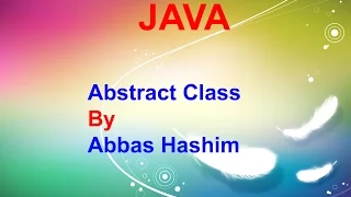 Abstract Class in Java Urdu Hindi Easy Explained g