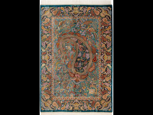 ミルメヒディ工房 小鳥たちの楽園 ペイズリー 107×156cm (ID18005)
