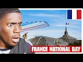 Lagu Amerikaanse reactie op flyover van vliegtuig ter gelegenheid van Franse nationale feestdag