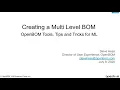 WEBINAR Creating Multi Level Bills of Material in OpenBOM