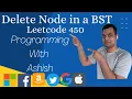 Leetcode 450 - Delete Node in a BST FAANG Coding Questions Programming With Ashish