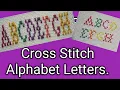 Cross Stitch Alphabet Letters Design A to H Part 1 halfstitchcrossstitch