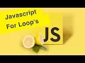 Javascript Tutorial For For In Loops Ep28