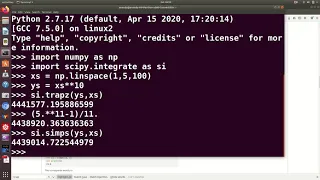 3a Numerical integration using scipy - the trapz and simps functions