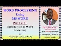 Introduction to Word Processing
