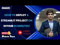 How to Deploy a Streamlit Project on GitHub in Minutes