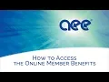 How to Access your Online AEE Member Benefits