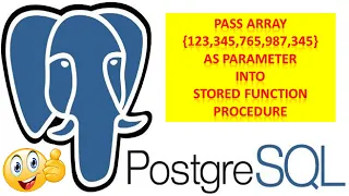 How To Pass Array As Parameter Into A Stored In PostgreSQL plpgsql Using pgAdmin