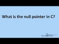null pointer in c HINDI URDU