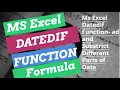 Excel DATEDIF Function Between Two Dates Officework007