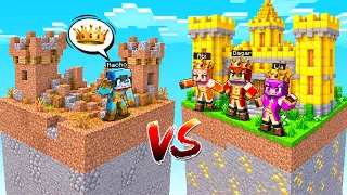 Castillo en CHUNK POBRE vs Castillo en CHUNK MILLONARIO en Minecraft!