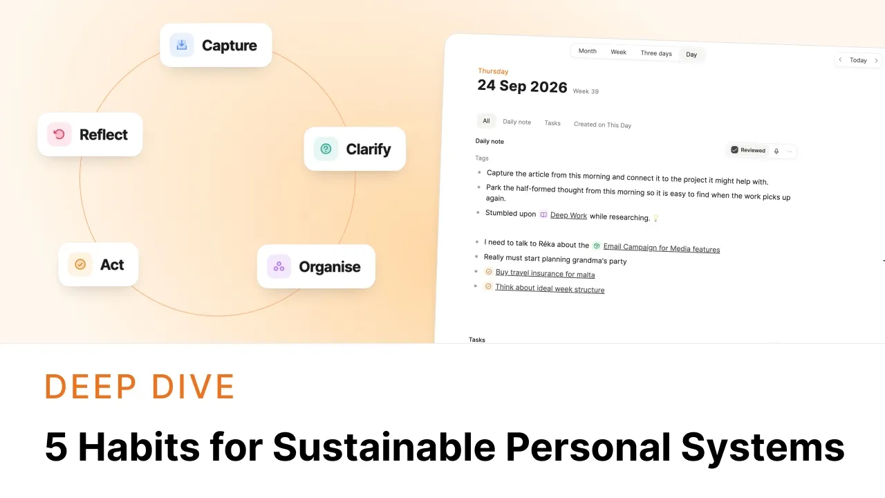 Five habits for sustainable personal systems
