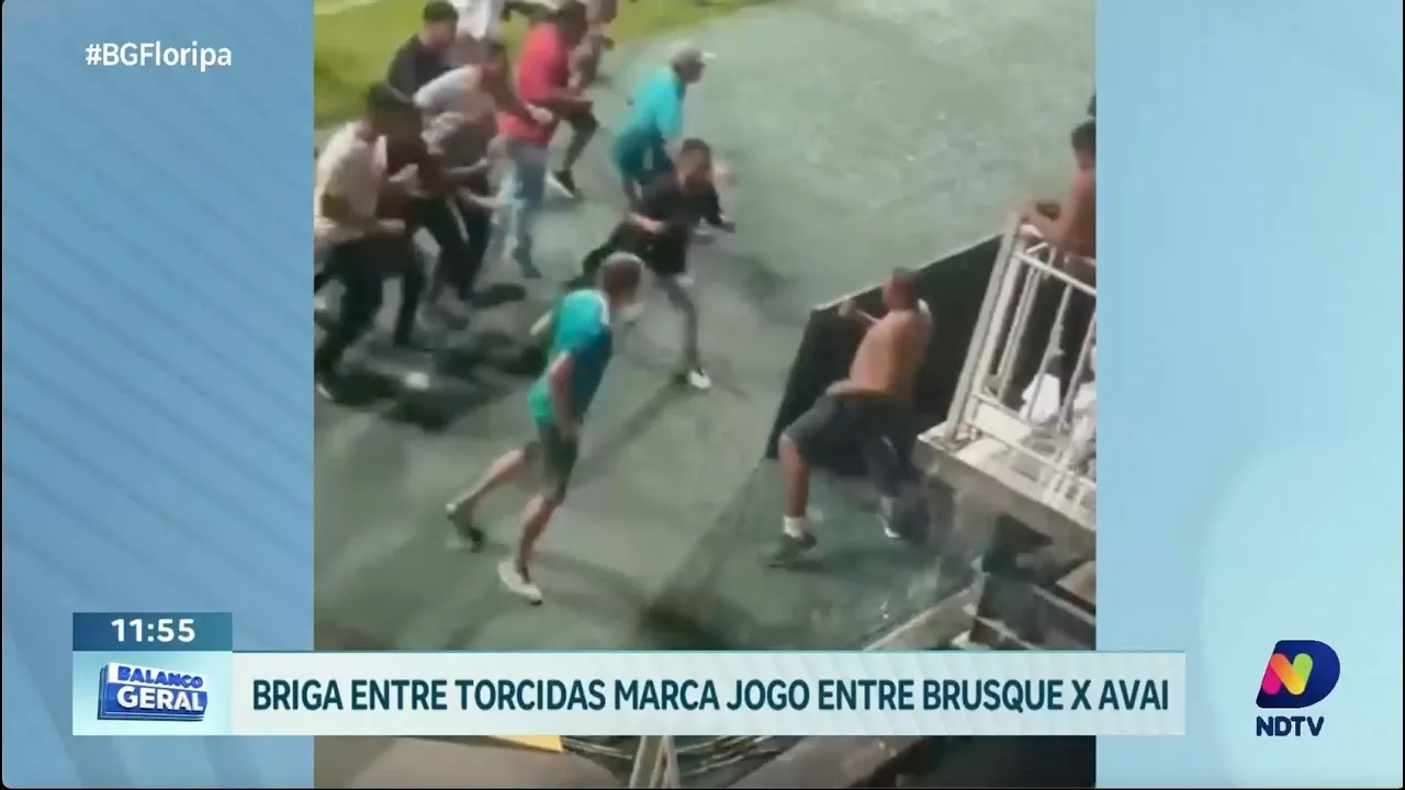 Confronto entre torcidas mancha jogo entre Brusque e Avaí