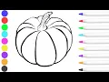 Halloween Coloring Pages for Kids Learning How to Draw a Pumpkin