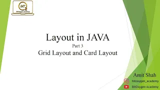 Layout in Java Grid Layout in Java Card Layout in Java Java Programming Hindi BitOxygen Academy