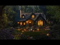 Download Lagu Cozy Cottage in Enchanted Forest 🌲🏡  Relaxing Ambience with Fireplace \u0026 Garden Lights
