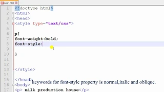 XHTML and CSS Tutorial 17 - font-weight and font-style property