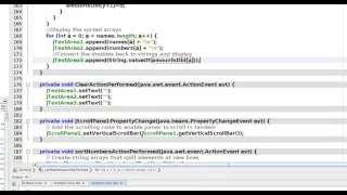 Java Netbeans GUI for sorting strings and doubles Part 2 of 2