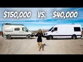 150k vs 40k SPRINTER VAN full tour