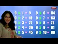 Table of 9 in English 9 Table Multiplication Tables in English Learning Pebbles Rhymes