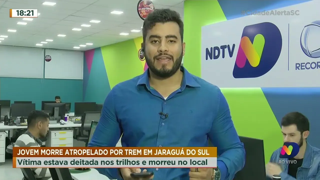 Jovem morre atropelado por trem em Jaraguá do Sul