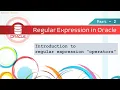 Regular Expression in Oracle 2 Introduction to operators in Regular Expression