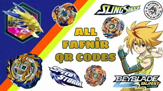 ALL FAFNIR QR CODES Beyblade Burst App Mirage Fafnir F6