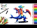 How to Draw Mega Garchomp Pokemon Fast Speed Painting SFK draw sfk tv