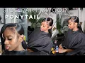 SLEEK SIDE PART SWOOP EXTENDED PONYTAIL TUTORIAL NATURAL HAIR iamroxybennett ponytails