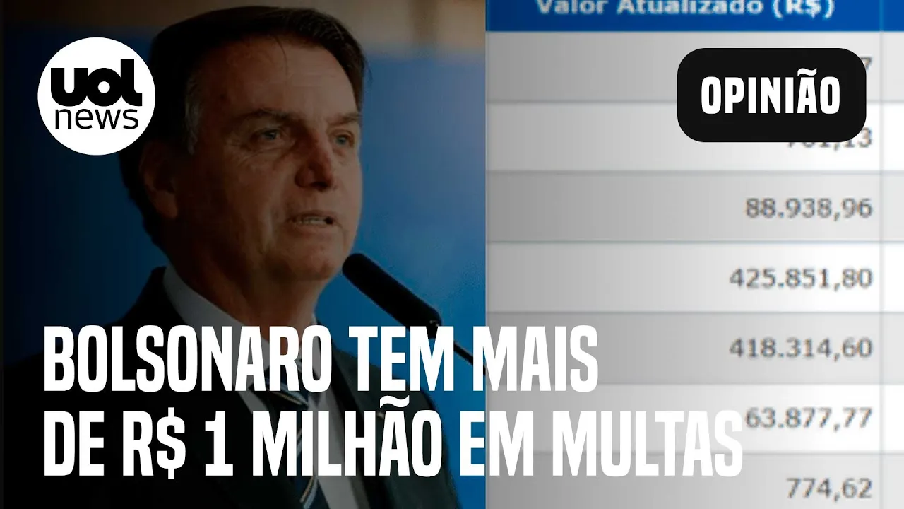 Bolsonaro tem mais de R$ 1 milhão em multas por não usar máscara; ex-presidente tem conta bloqueada