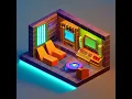 Stable Diffusion - Isometric Rooms