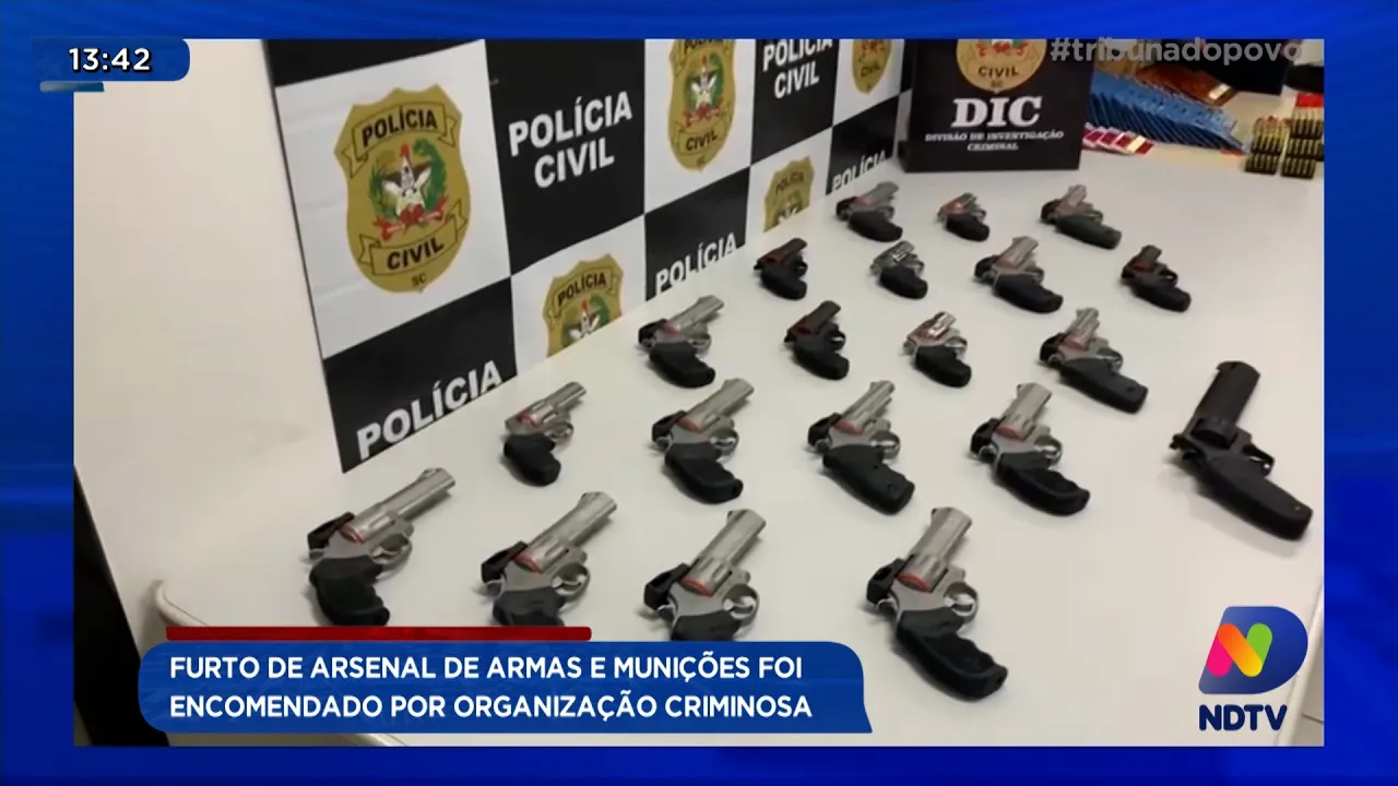 Três dias após furto: Polícia Civil recupera arsenal de armas e munições e prende uma pessoa