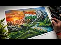 INDEPENDENCE DAY Drawing Scenery Drawing Oil Pastel Drawing