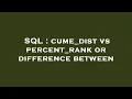 SQL cume - dist vs percent