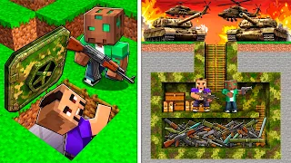 Hicimos un BÚNKER Militar para Sobrevivir a la Guerra en Minecraft