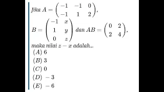 Tutorial MATRIKS Menentukan nilai z - x -Matematika SMA