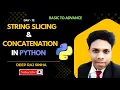 String Slicing Concatenation Day in Python Programming Complete Python Tutorial in Hindi