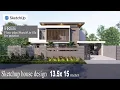Sketchup house design 13 5 x 15 m render enscape